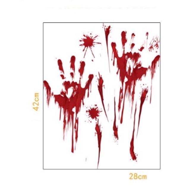 Decal dán tường Halloween - Bàn Tay máu đáng sợ
