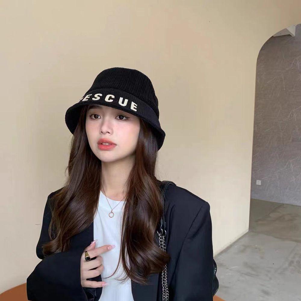 Nón Bucket Chất Liệu Vải Nhung Thời Trang Mùa Thu Cho Nữ