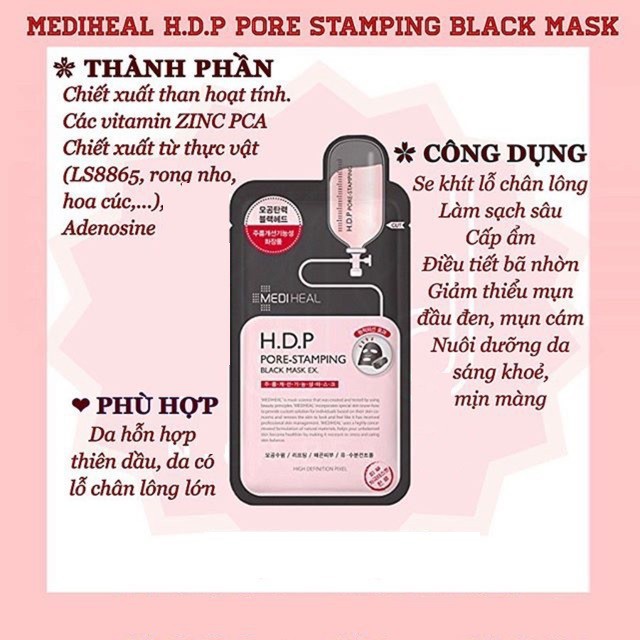 Mặt Nạ Mediheal cấp ẩm, dưỡng trắng, làm dịu da, loại bỏ bã nhờn và cung cấp dưỡng chất cho da Mask EX 25ml