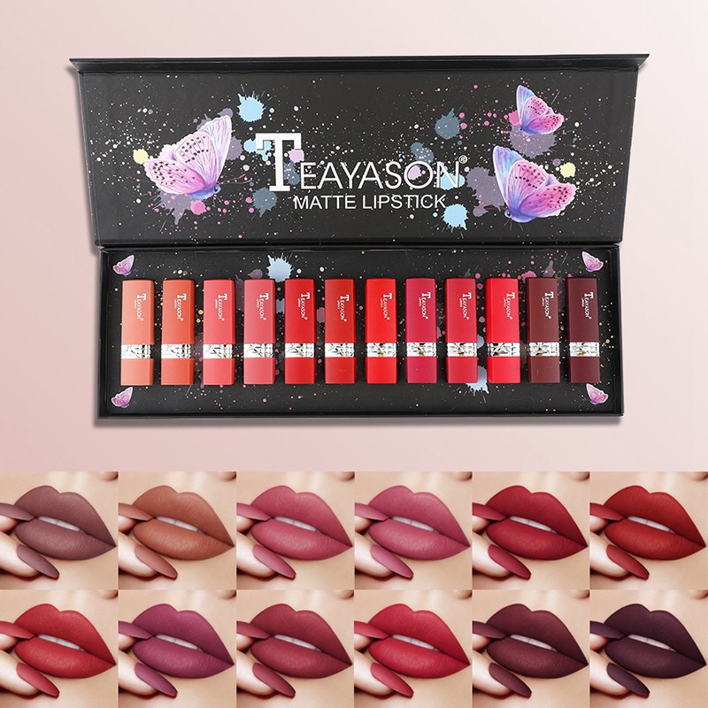 VEET (Hàng Mới Về) Set 12 Thỏi Son Sáp Teayason Tông Lì Dưỡng Ẩm Chống Nước Lâu Trôi | BigBuy360 - bigbuy360.vn