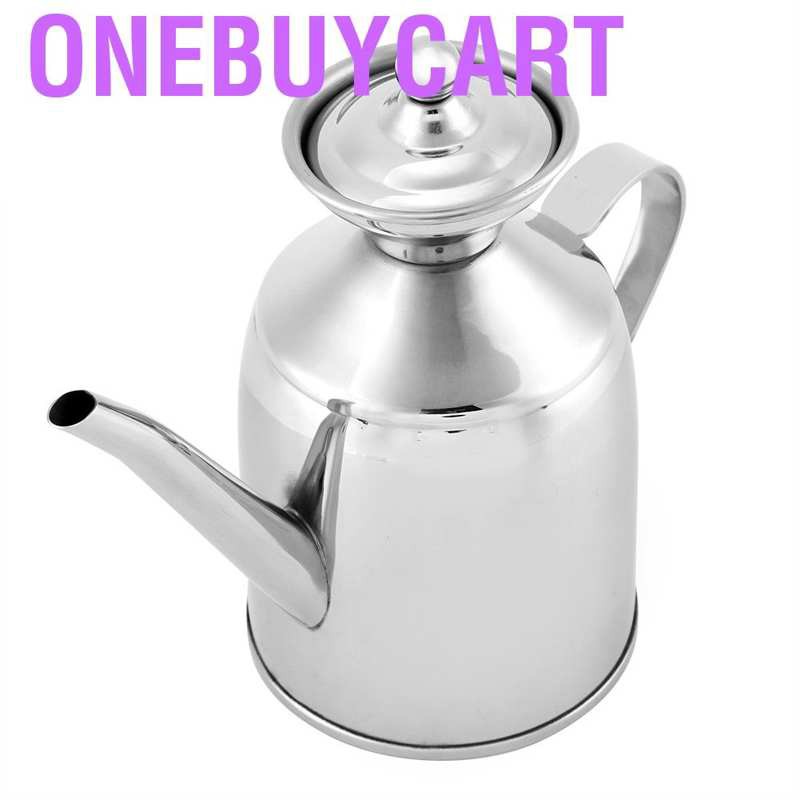 Onebuycart Portable Stainless Steel Oil Can Vinegar Soy Sauce Bottle Container