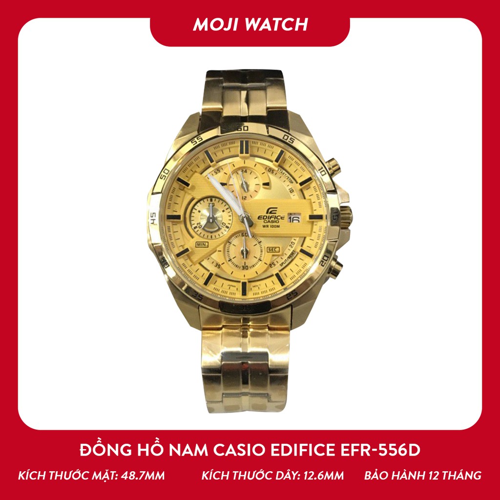 Đồng hồ nam Casio Edifice EFR-556D 48mm mặt vàng dây kim loại sang trọng