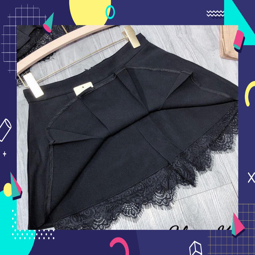 12C32B1 Quần Váy Xếp Ly Bản To Chân Ren Dịu Dàng, Đủ Size SML [Siêu hot]