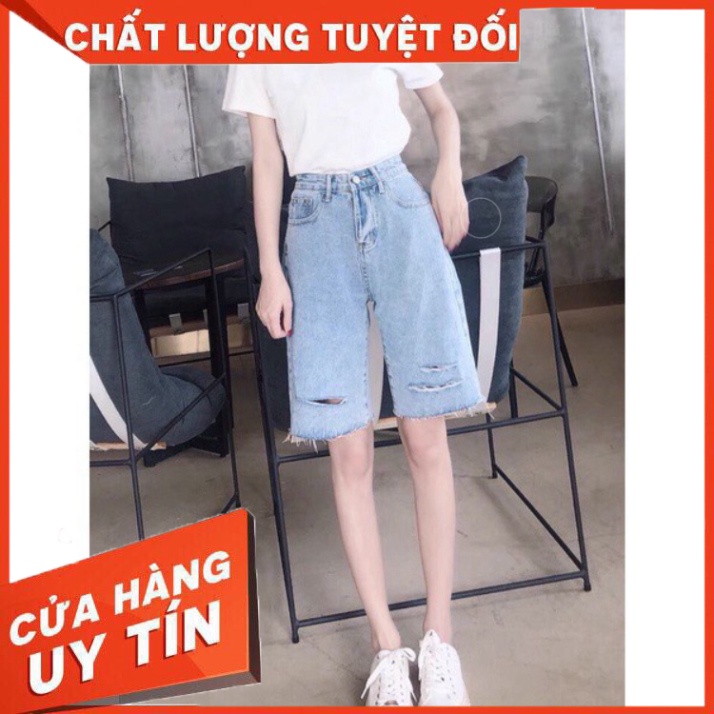 Quần ngố sooc bò jean nữ cạp cao hàng Quảng Châu phong cách Hàn Quốc sành điệu style năm 2021 - SIÊU HOT