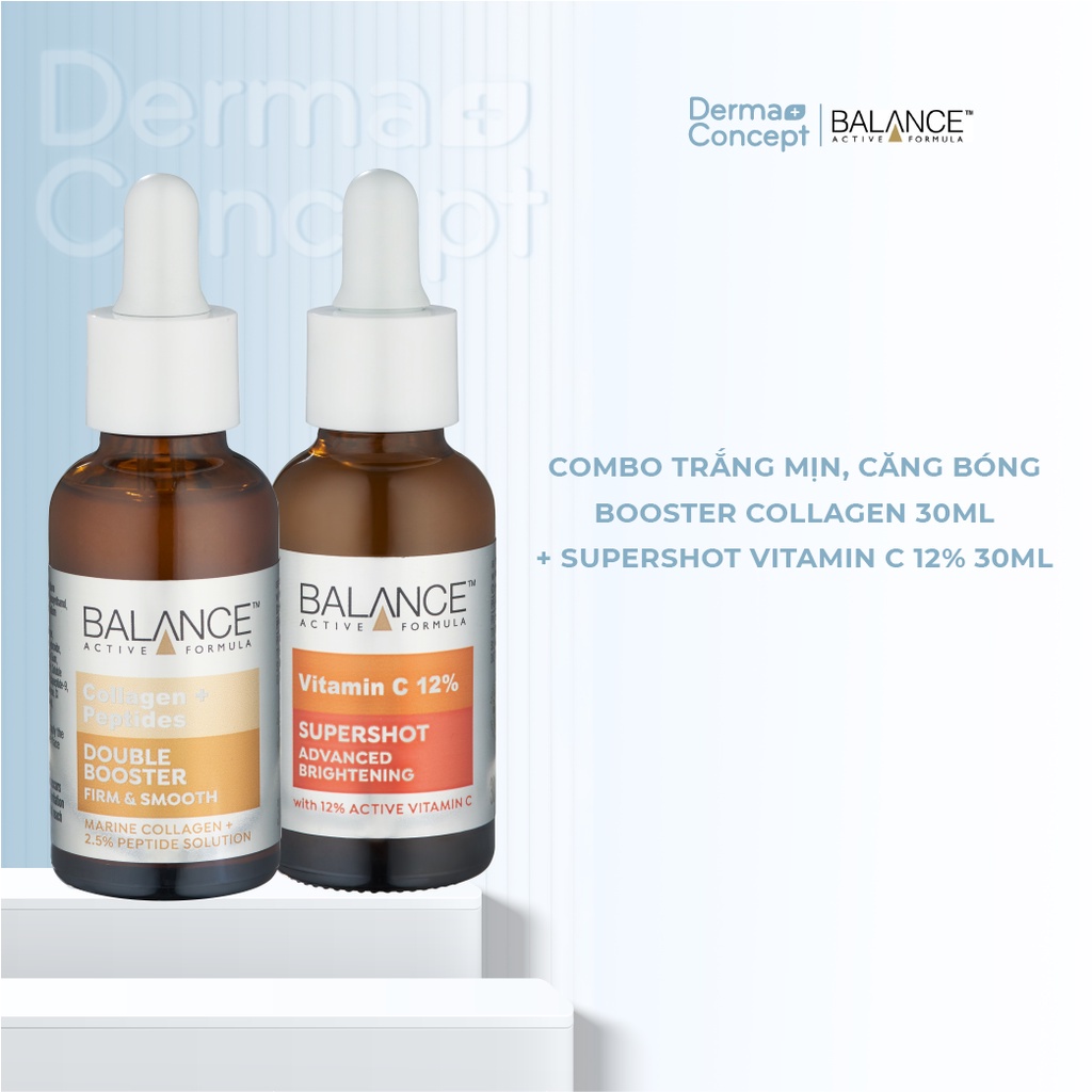 Serum trẻ hóa và chống lão hoá Balance Collagen + 2,5% Peptides Double Booster 30ml