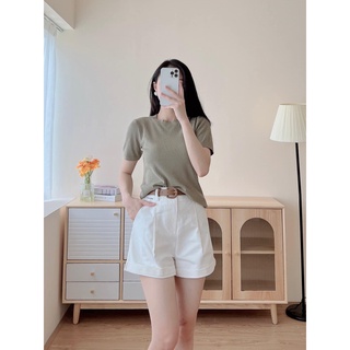 [PLS]ÁO LEN TĂM CỘC TAY TRƠN , ÁO LEN NỮ CỔ TRÒN BASIC