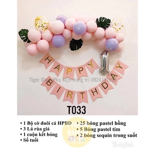 (Tặng Bơm+ Keo) Set Sinh Nhật Trang Trí Đơn Giản