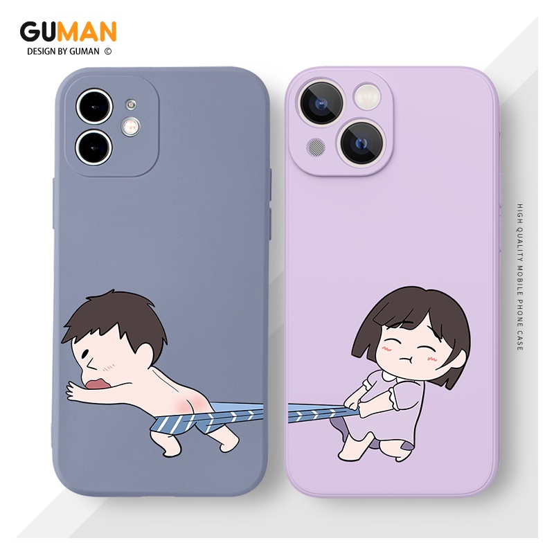 Ốp Lưng Guman Mềm Chống Bẩn Viền Vuông Hoạt Hình Cặp Đôi Dễ Thương Đẹp Độc Lạ Cho Iphone 14 13 12 11 Pro Max Se 2020 X Xr Xs 8 7 Ip 6S 6 Plus Kute Xyi526