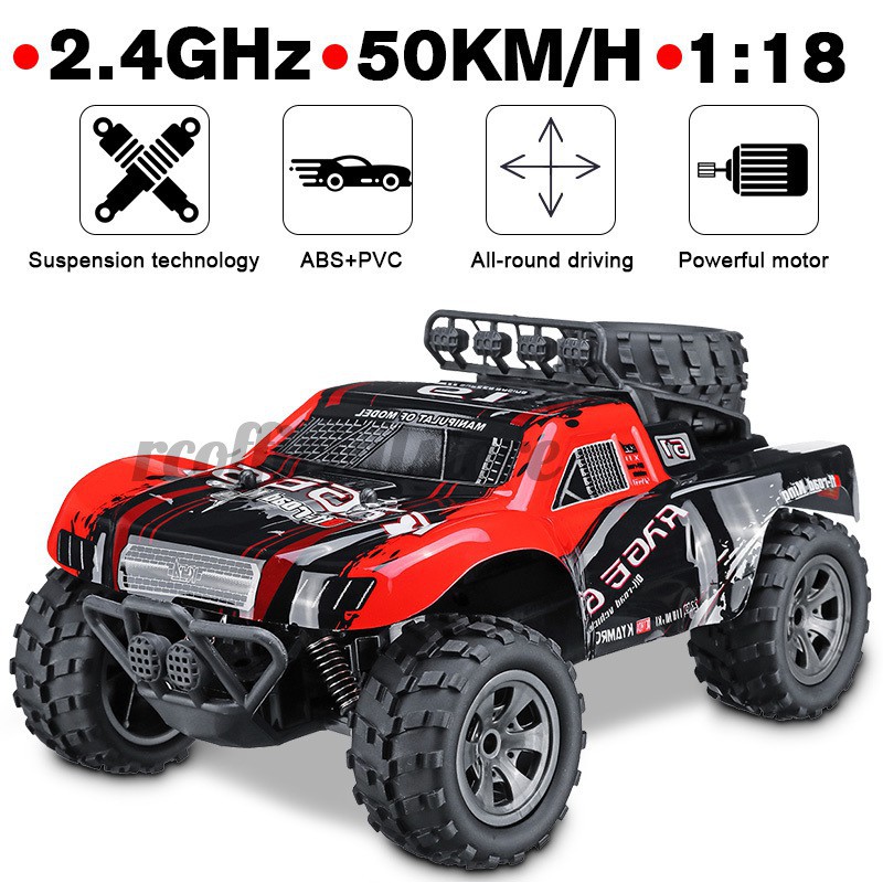 Xe tải Monster Truck điều khiển từ xa tốc độ cao 1:18 kèm phụ kiệnVui mừng