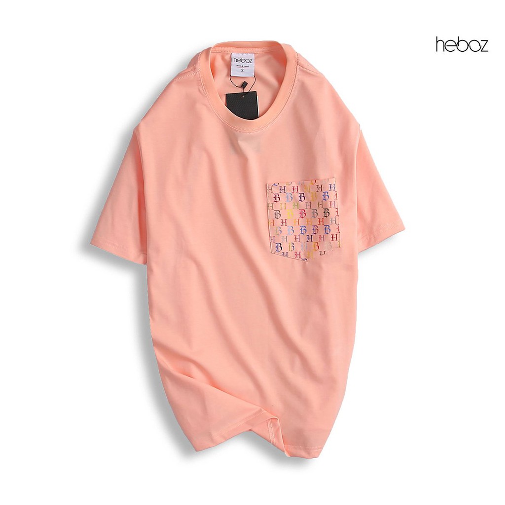 Áo thun nam ngắn tay HEBOZ 1 túi in chữ 4M vải cotton co giãn tốt mát mịn - 00000676