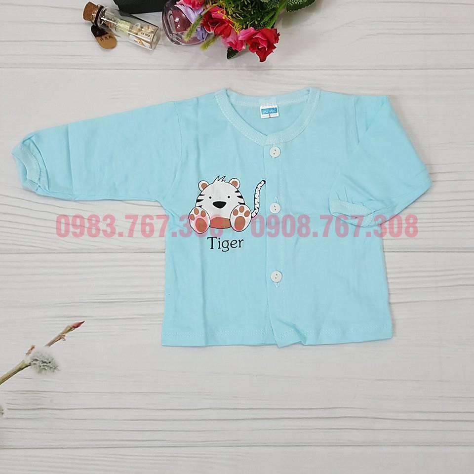 Combo 5 Áo Tay Dài Sơ Sinh Thu Hằng Cài Giữa (Cotton Đẹp, Mềm Mại)