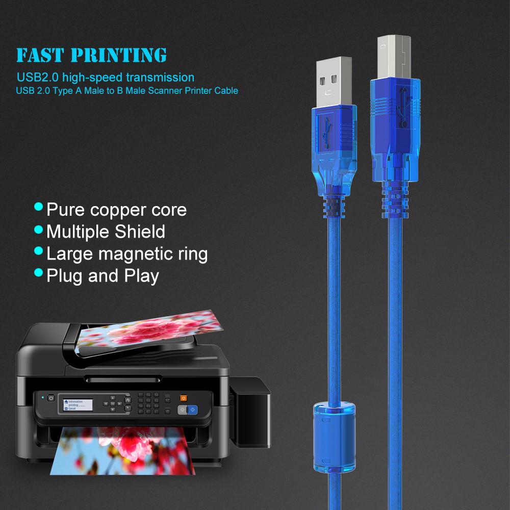 MAXGOODS Dây cáp USB 2.0 tốc độ cao cho máy in Canon epson