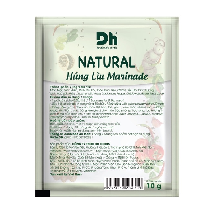 Gia vị húng lìu DH Food Natural gói 10g - Gia vị ướp