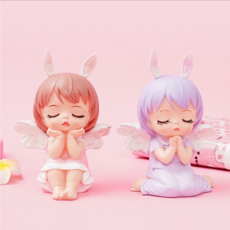 Topper em bé thiên thần, em bé bình sữa trang trí bánh kem