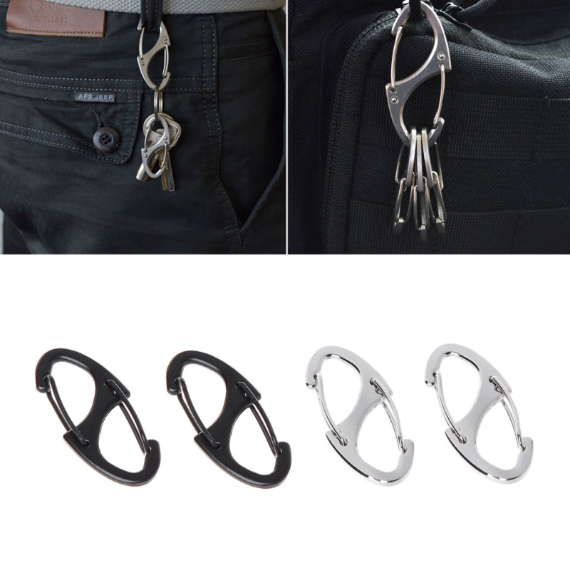 ★yong♣  2pcs 8 Shape Carabiner Mini EDC Keychain