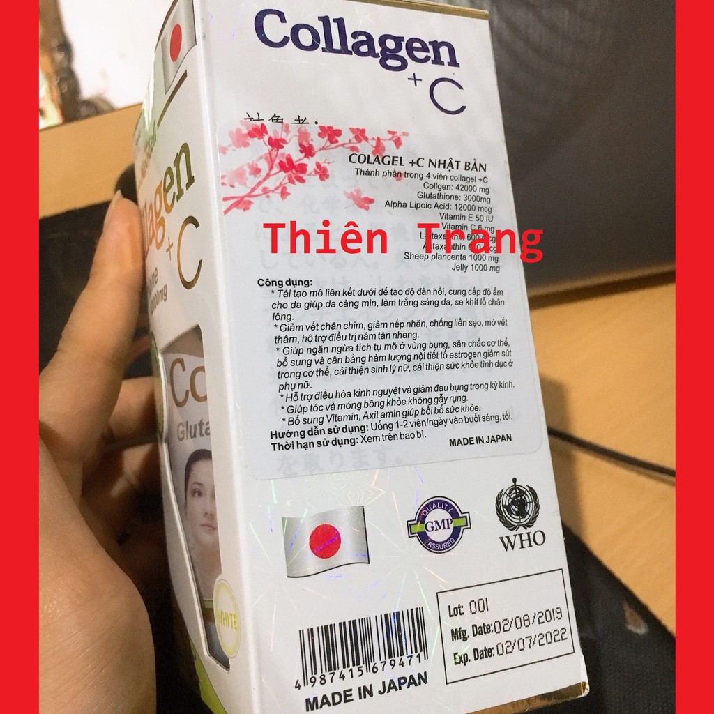 Viên uống Collagen C Glutathione 42000mg Neocell Nhật Bản hổ trợ LÀM ĐẸP DA - TÔN VINH VẺ ĐẸP NGƯỜI PHỤ NỮ - Hộp 60 viên