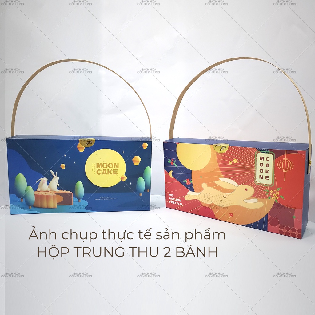 Hộp đựng bánh trung thu 2 bánh  - KT Hộp 22x12x5.2cm
