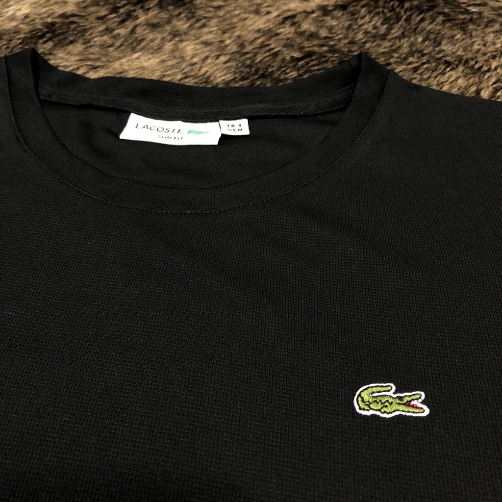 Áo thun cá sấu cao cấp cổ tròn trắng đen dành cho Nam (Hàng xuất khẩu)