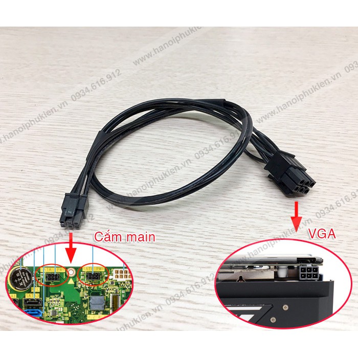 Cáp nguồn Mini 6Pin chân nhỏ ra 6Pin PCI-E VGA máy đồng bộ DELL