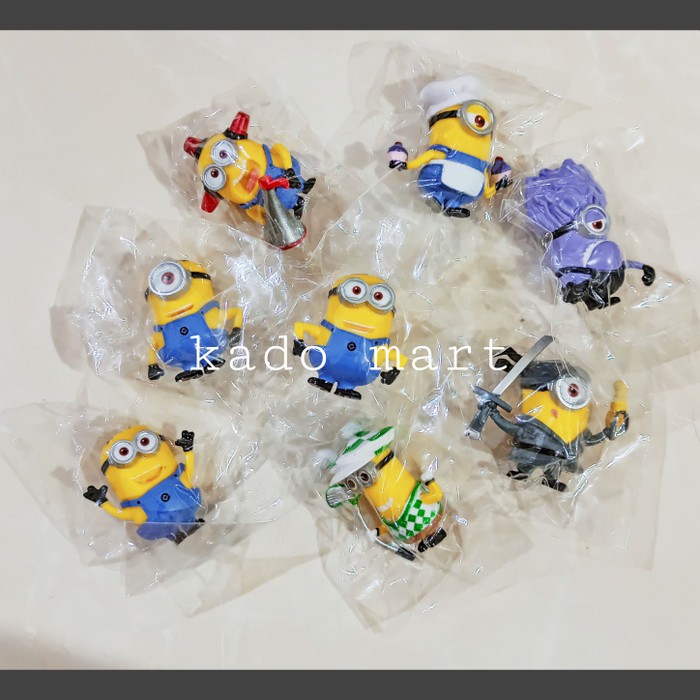 Set 8 Mô Hình Đồ Chơi Minion Bằng Nhựa Pvc Chất Lượng Cao