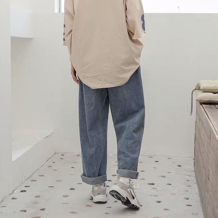 Quần baggy nam jean ống suông rộng dáng đứng vải bò jeans cao cấp top xu hướng 2022 | BigBuy360 - bigbuy360.vn