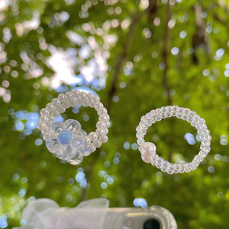 Set 2 Nhẫn Đính Ngọc Trai Nhân Tạo Sang Trọng Thời Trang