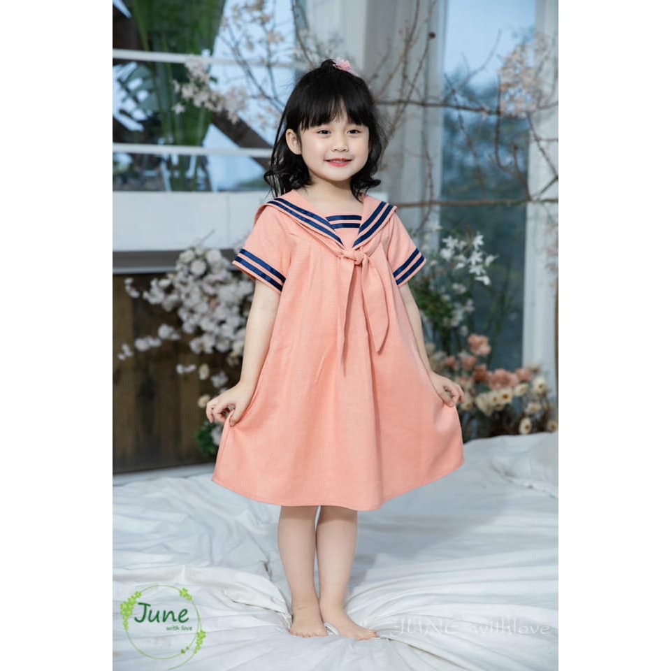 VÁY JUNE THIẾT KẾ CỔ HẢI QUÂN CÁCH ĐIỆU SIÊU XINH CHO BÉ GÁI - CỐM KIDS NT