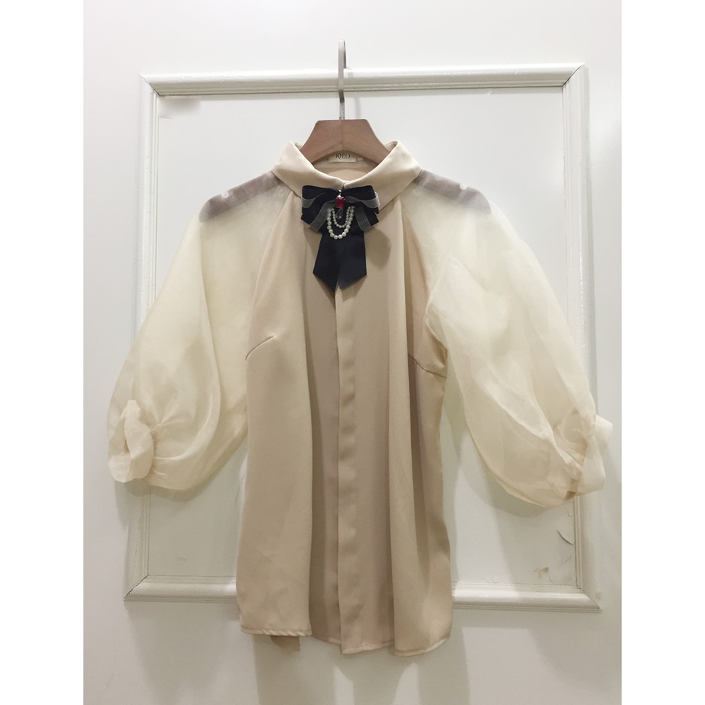 Áo tay bồng hồng nhạt💖Voan lụa💖 Áo dự tiệc sang chảnh (không kèm hoa) | BigBuy360 - bigbuy360.vn