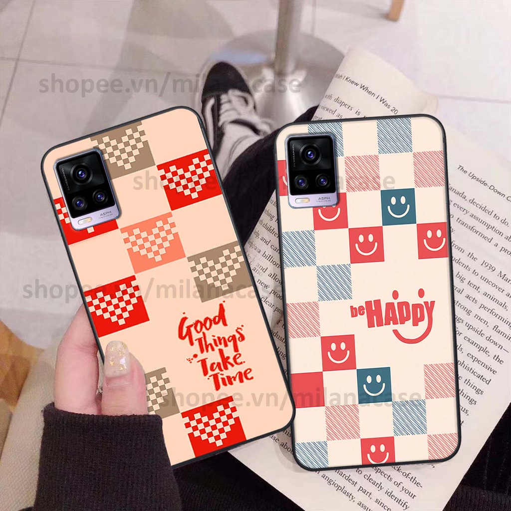 Ốp Vivo V20 caro họa tiết nhiều màu sắc siêu đẹp thời trang cá tính