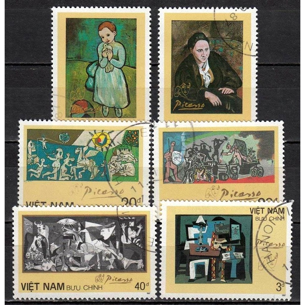 Tem sưu tập MS 533 Tem CTO Việt Nam Tranh Picasso 1991 ( 6 tem )