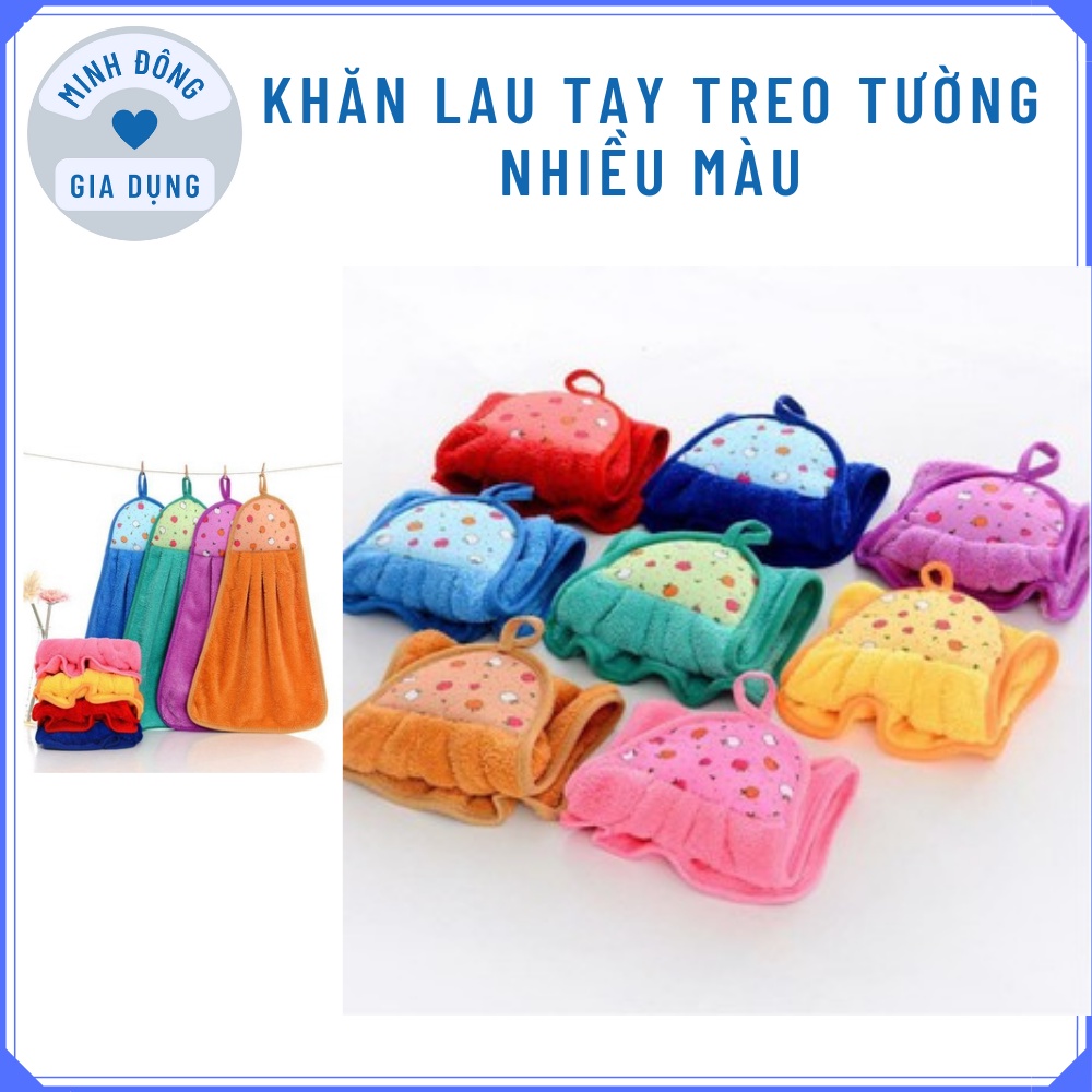 Khăn lau tay nhà bếp dễ thương có móc treo tường cotton thấm hút tốt