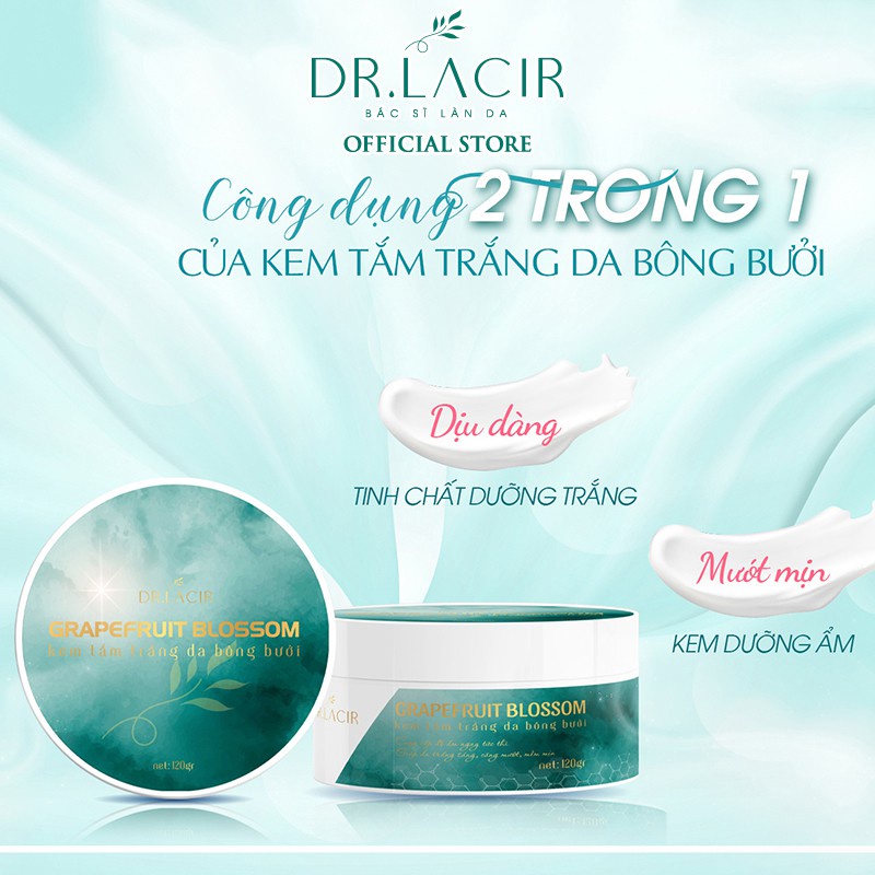 Kem dưỡng da ban đêm Dr. Lacir V7 Body Night Cream tinh chất bông bưởi cấp ẩm dưỡng trắng 120gr LM18
