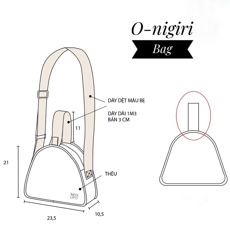 Túi Đeo Chéo Và Cầm Tay “O-nigiri Bag” Vải Canvas