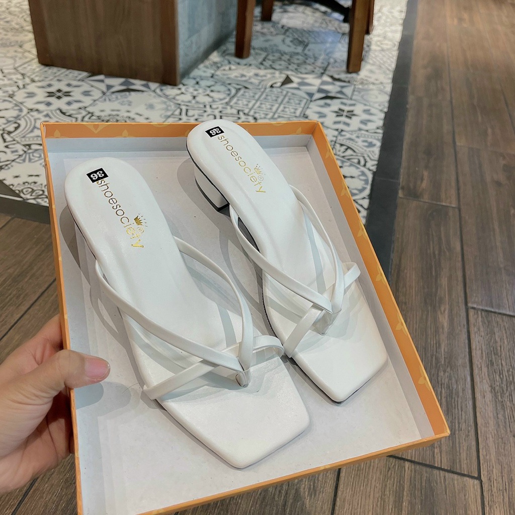 Giày cao Gót Hở Mũi MINHTUYETSHOES- Guốc Nữ Gót Vuông 5cm Quai Ngang Kẹp Ngón- Dép Đi chơi /đi làm mẫu mới mã DKQN