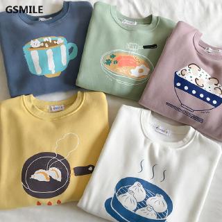 Áo sweater dáng rộng in hình hoạt hình phong cách Hàn Quốc