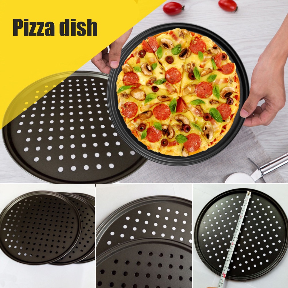32CM Non-stick Pizza Pan Pizza Tray Round Pizza Baking Tray Strong Baking Tool burang