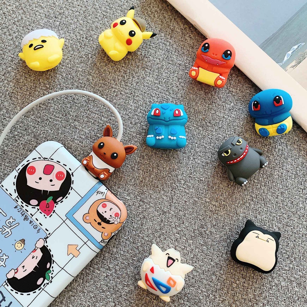 Phụ Kiện Bảo Vệ Dây Cáp Hình Thú 3D Dễ Thương Cho iPhone Android