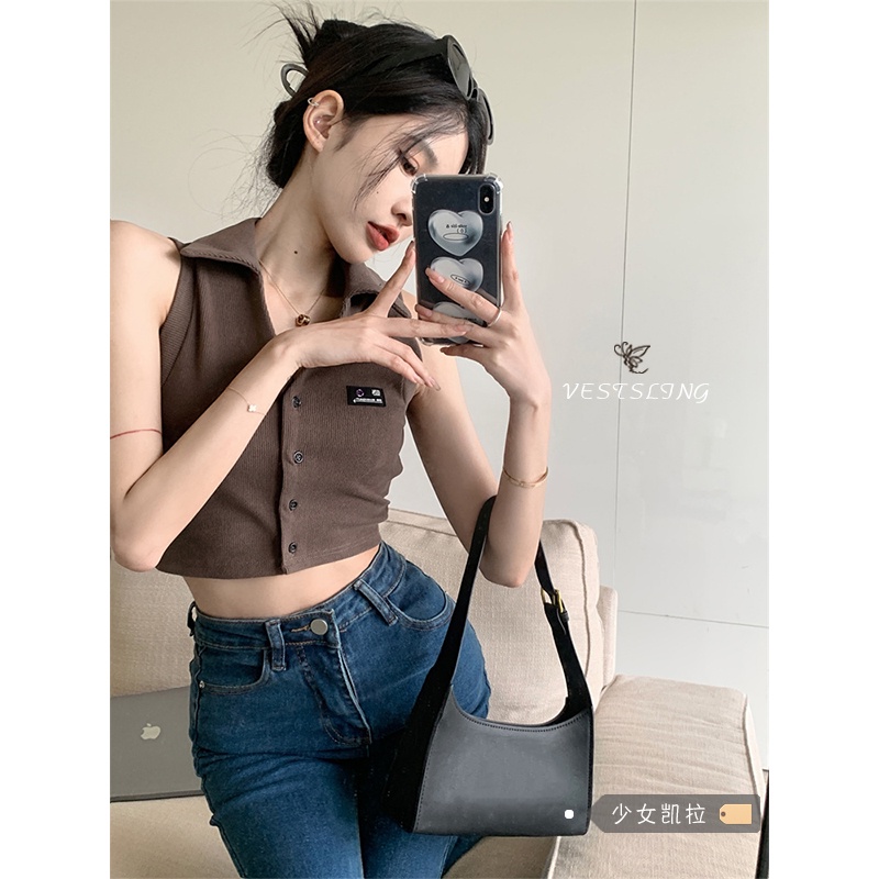 Áo Không Tay Cổ Polo Thời Trang Mùa Hè Dành Cho Nữ