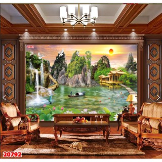 Tranh 3D sơn thủy phong cảnh nhiều mẫu in theo yêu cầu