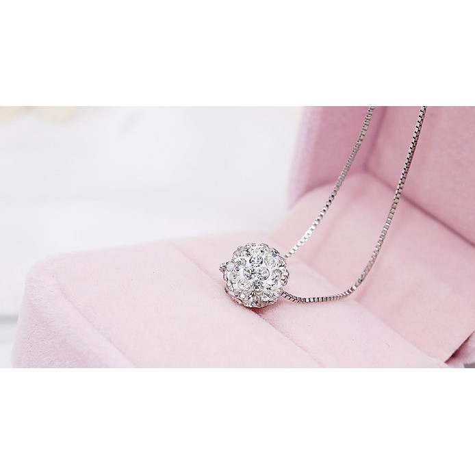 Dây chuyền mặt hình cầu pha lê nhân tạo thời trang cho nữ