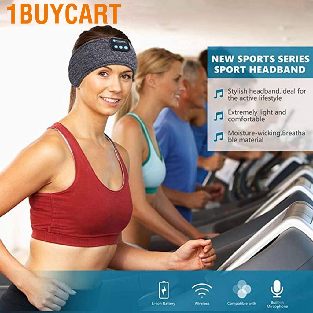 1buycart Wireless Sleep Headphones Ultra Thin HD Stereo Speakers Bluetooth Sports Headband for Sleeping Workout
