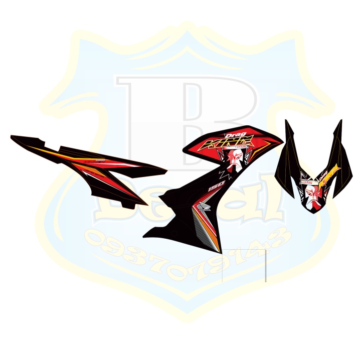 ( Quí khách vui lòng mang ra tiệm cho thợ dán ) Tem winner X king drag đỏ đen