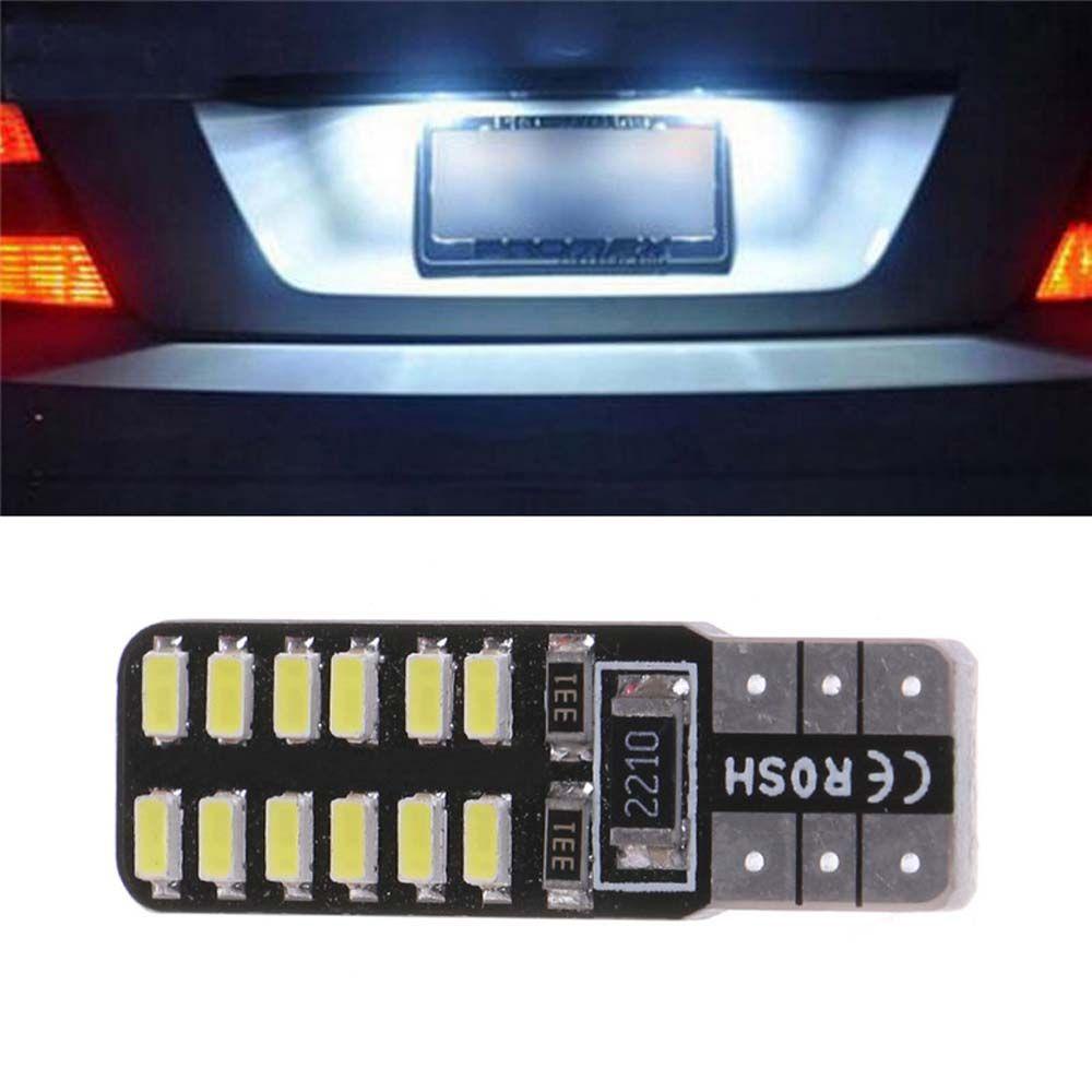 Set 10 Đèn LED 24SMD LED T10 W5W Chiếu Biển Số Xe Ô Tô