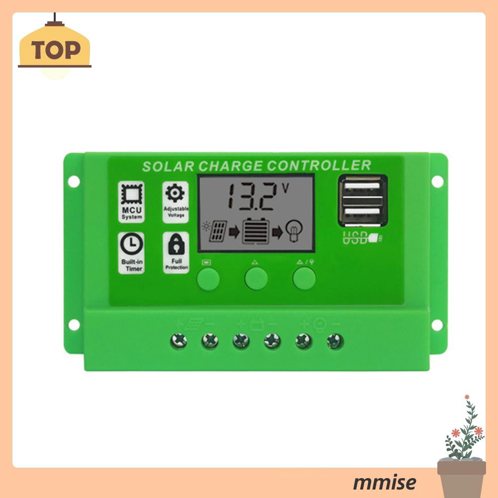 Bộ Điều Khiển Sạc Năng Lượng Mặt Trời 12v 24v Màn Hình Lcd