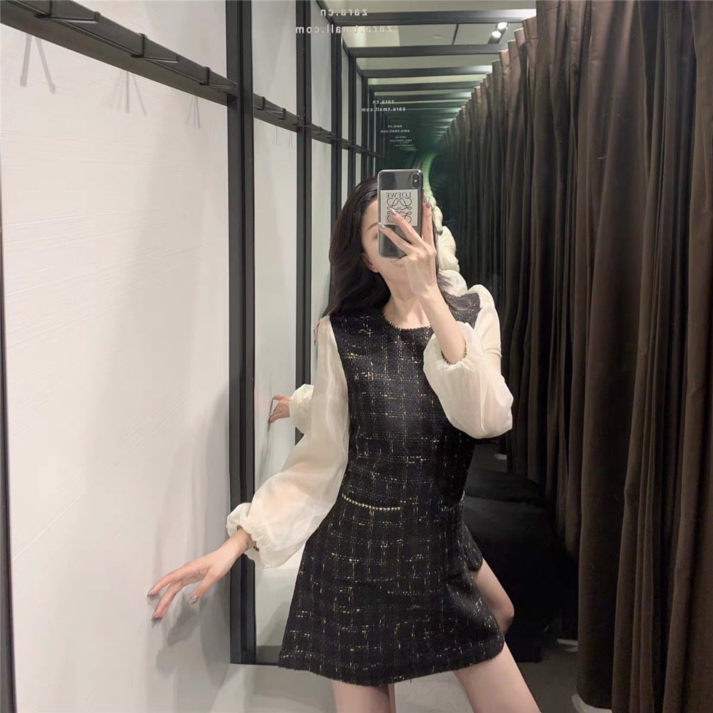 VÁY SUÔNG PHỐI TAY CÁCH DIỆU bánh bèo xinh hết nấc