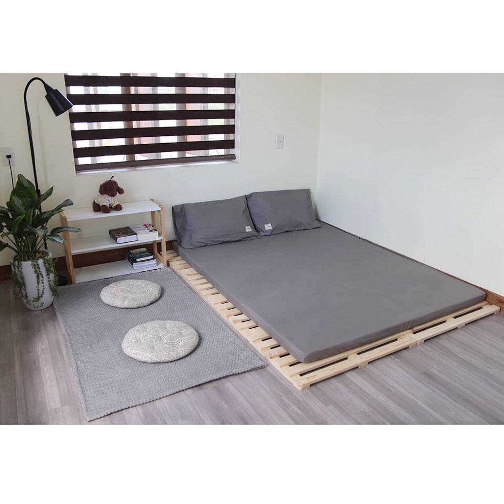 Giường ngủ Pallet gỗ thông gập gọn 1m2 1m6, giường pallet gỗ thông văn phòng sinnh viên