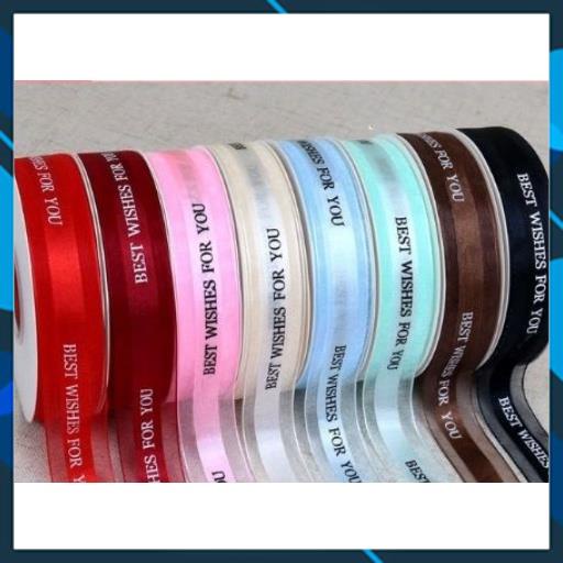 Cuộn dây ruy băng 45m in chữ dùng trang trí hộp quà tặng , decor giỏ đồ và bó hoa