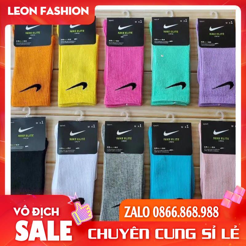 Tất NIKE Cổ Cao [ Màu nổi bật ] Vớ thể thao dệt kim cao cấp 95% Coton hạn chế mùi hôi và thông thoáng