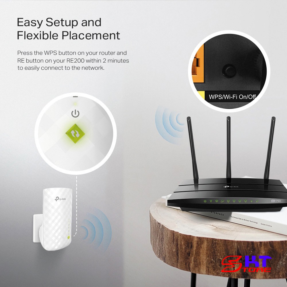 Bộ Mở Rộng Sóng Wifi TP-Link RE200 Băng Tần Kép Chuẩn AC Tốc Độ 750Mbps - Hàng Chính Hãng | BigBuy360 - bigbuy360.vn