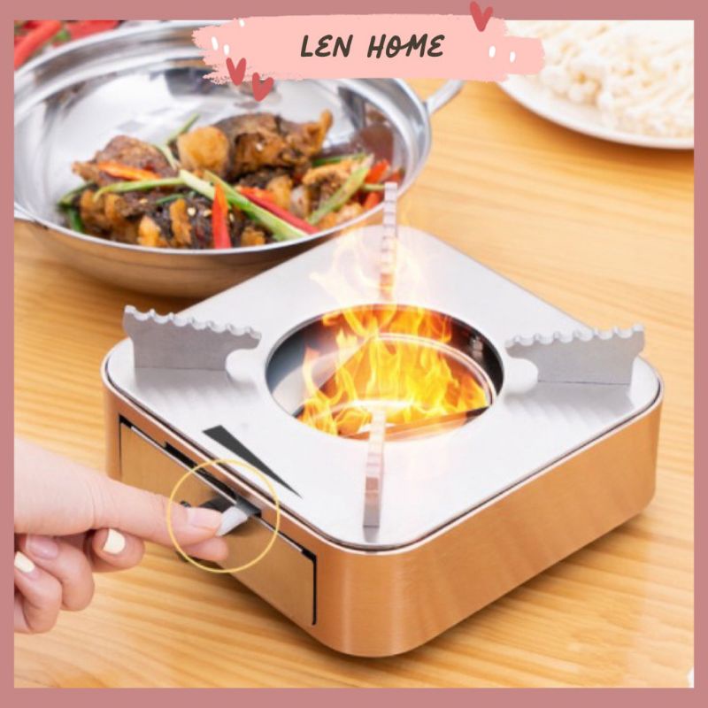 CAMPING bếp cồn inox mini dã ngoại du lịch cắm trại picnic nấu nướng lẩu cồn decor phòng bếp bàn tiệc Lenhome